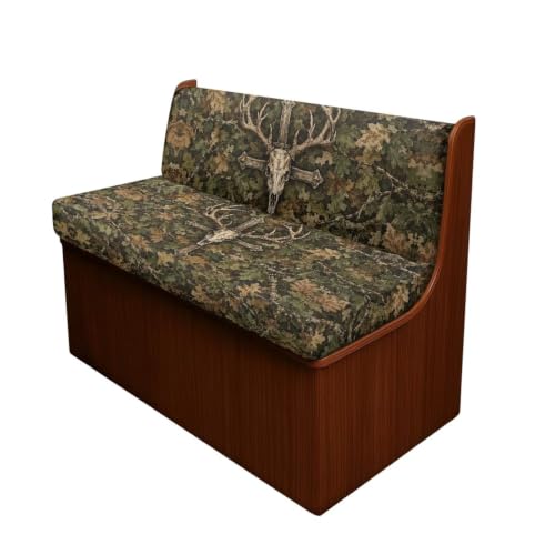 Camo Leaves Deer Skull Cross Print RV Dinette Cushion Covers 2 Pack Stretch Camper Cushion Slipcover Replacement RV Couch Cover Furniture Protector for RV Camper Car Bench - color: Camo Leaves Deer Skull Cross