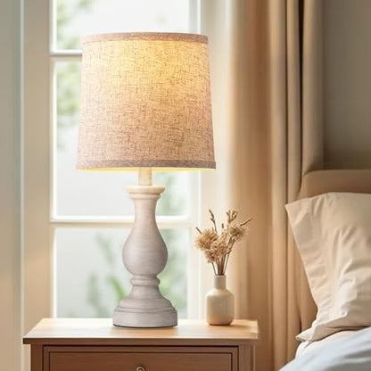 22" Farmhouse Table Lamps Set of 2, Rustic Bedside Lamps for Bedroom - color: A. Antique Grey
