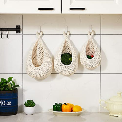 Honeydak 3 Hanging Baskets, Cream, Classic Teardrop - color: Cream, style: Classic Teardrop