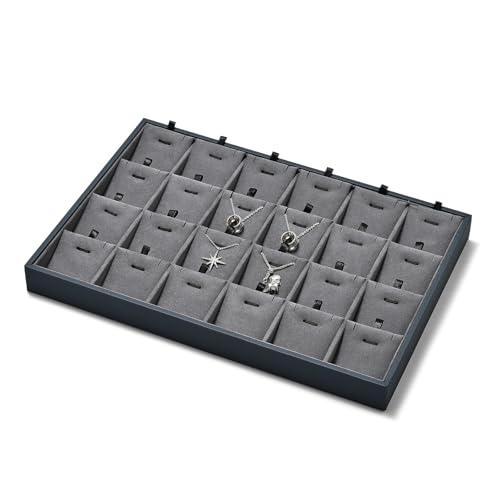 24 Grid Removable Insert Jewelry Necklace Display Tray - size: 24 Grid with Insert
