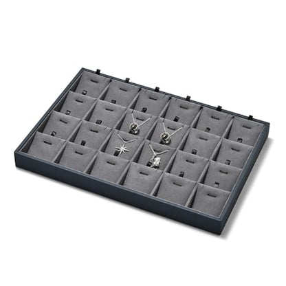 24 Grid Removable Insert Jewelry Necklace Display Tray - size: 24 Grid with Insert