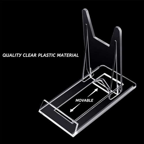 Zonon Acrylic Plate Stands for Display Adjustable Plastic Stand Holders Picture Plate Holders Clear Mini Easels Stands to Display Pictures for Home Office Supplies Festival Party Decoration(10 Pcs)