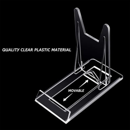 Zonon Acrylic Plate Stands for Display Adjustable Plastic Stand Holders Picture Plate Holders Clear Mini Easels Stands to Display Pictures for Home Office Supplies Festival Party Decoration(10 Pcs)