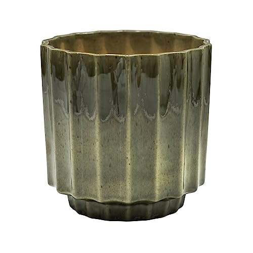 Ivyline Planter, Ceramic, Green Reactive, H13cm x D13cm