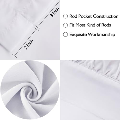 HIG 2 Pack White Handcrafted Window Treatment Tiers Curtains, 30"x24" - color: White, size: 30"W x 24"L (Pack of 2)