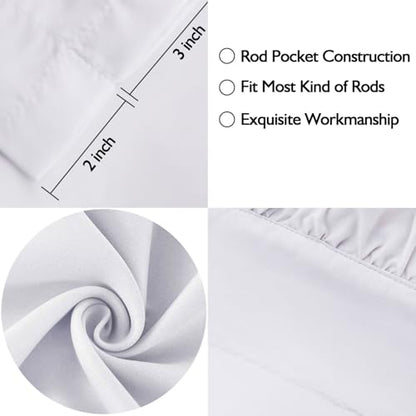 HIG 2 Pack White Handcrafted Window Treatment Tiers Curtains, 30"x24" - color: White, size: 30"W x 24"L (Pack of 2)