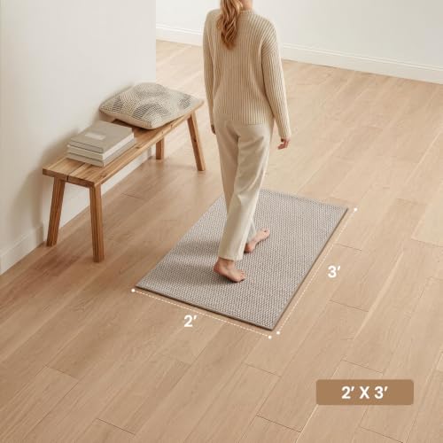 Sunfly 2x3 Entryway Rug with Non Slip Rubber Backing Beige - color: Beige, size: 2' x 3' (Rectangular)