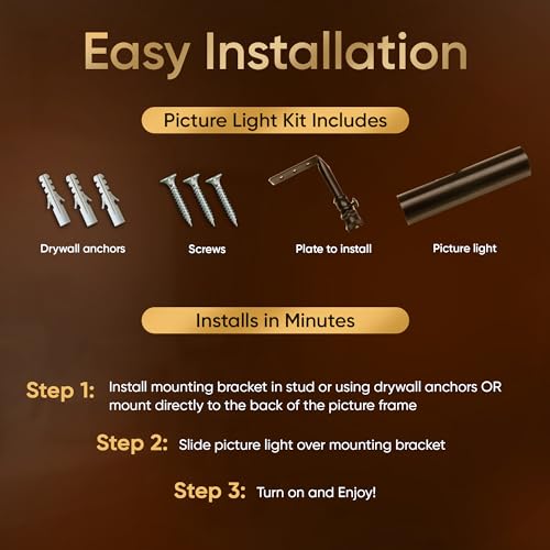 Concepdesigns Picture Light, Battery Operated Picture Light, Dimmable Wireless Picture Lights for wall, Art Light, Library Light Battery Operated with Remote Control - 7.75 inches, Black - color: Matte Black, size: 7.75 inch