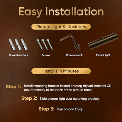 Concepdesigns Picture Light, Battery Operated Picture Light, Dimmable Wireless Picture Lights for wall, Art Light, Library Light Battery Operated with Remote Control - 7.75 inches, Black - color: Matte Black, size: 7.75 inch