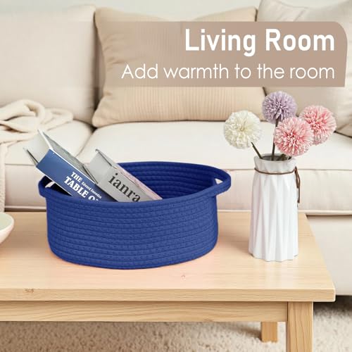 JMvicyroam Small Woven Basket, Empty Gift Basket, Navy Blue/1 Pack - color: Navy Blue, size: 1 Pack