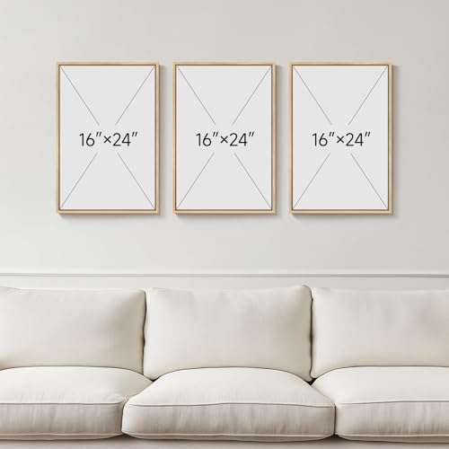 Framed Black and White Neutral Abstract Wall Art set, 3 Piece Cnavas Prints - color: Boundless Lines, size: 16" W x 24" H x 3Pcs