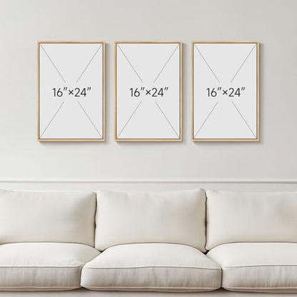 Framed Black and White Neutral Abstract Wall Art set, 3 Piece Cnavas Prints - color: Boundless Lines, size: 16" W x 24" H x 3Pcs