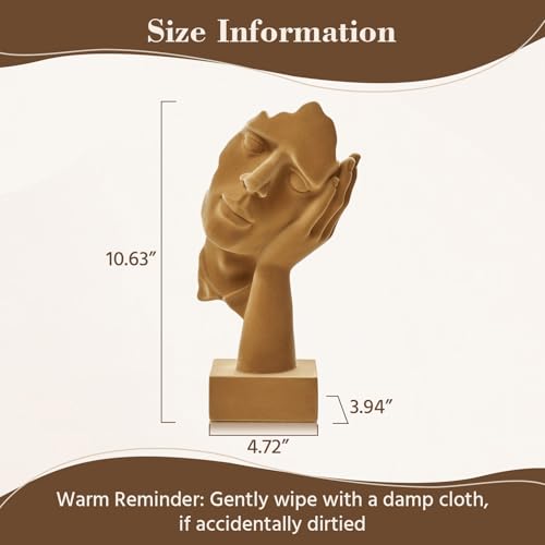 Thinker Statue Hear No Evil with Soft Velvety Texture, Brown - color: Nohear-brown
