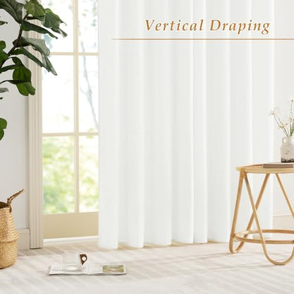 RYB HOME Non See Through White Sheer Curtains 72 inches Long - color: White, size: 52"W x 72"L (Pack of 2)