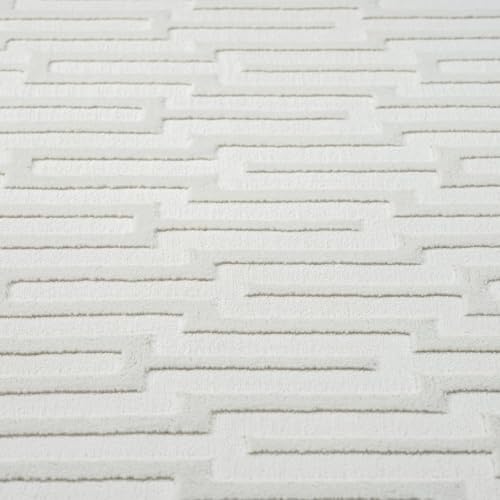 Abani Cream Area Rug for Living Room, Bedroom -Geometric Pattern - 6 x 9 -Durable & Easy to Clean - size: 6' x 9' (Rectangular)