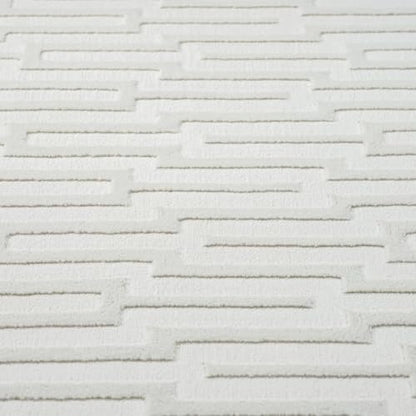 Abani Cream Area Rug for Living Room, Bedroom -Geometric Pattern - 6 x 9 -Durable & Easy to Clean - size: 6' x 9' (Rectangular)