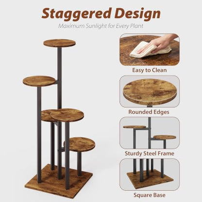 5 Tier Plant Stand Indoor, Corner Plant Rack for Multiple Plants