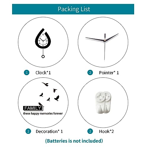 Decorative Wall Clock for Living Room Decor Large Modern Clocks - size: 12*22 inch