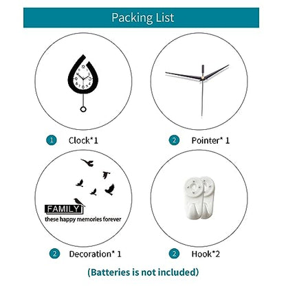 Decorative Wall Clock for Living Room Decor Large Modern Clocks - size: 12*22 inch