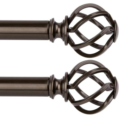 KAMANINA Bronze Curtain Rod 32 to 58 Inch, Adjustable Single Drapery Rods (Pack of 2) - color: Bronze, size: 32-58" (Pack of 2)