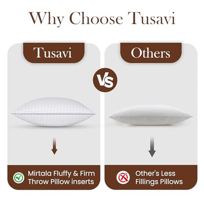 18x18 Pillow Inserts Set of 2 with 100% Cotton Cover Decorative Square Throw 18 Pillows for Couch, Sofa and Bed - White(2, 18x18) - size: 18x18