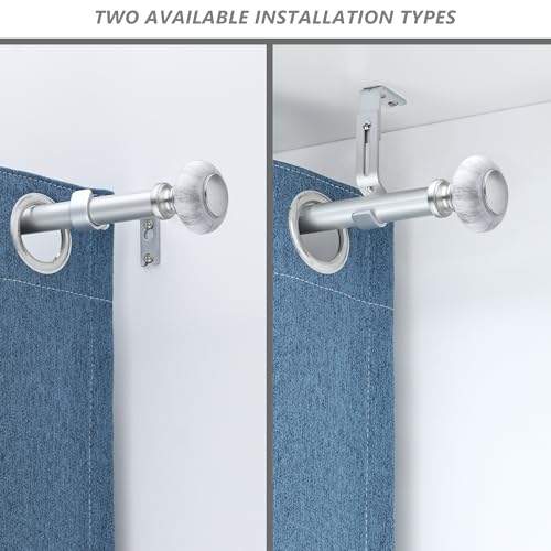 Silver Curtain Rods for Windows 66 to 120 Inches,Adjustable 1 Inch - color: Silver, size: 66"-120"