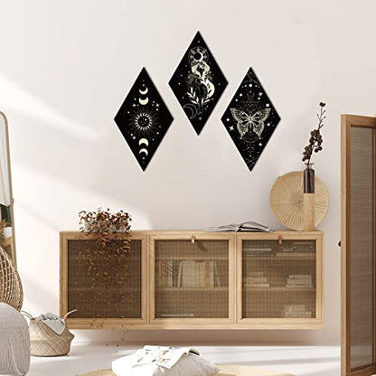 Sintuff 6 Pieces Halloween Mushroom Wall Decor Gothic Witchy Boho Wall Art - style: Boho