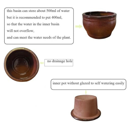 African Violet Pots Self Watering Violet Pot Copper 6 inch - color: Copper
