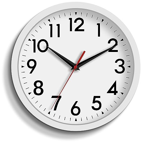 DAXSMY 8 Inch Wall Clock, Battery Operated Silent Non Ticking - color: C-white, size: 8"