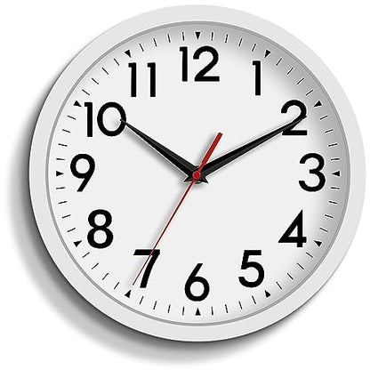 DAXSMY 8 Inch Wall Clock, Battery Operated Silent Non Ticking - color: C-white, size: 8"