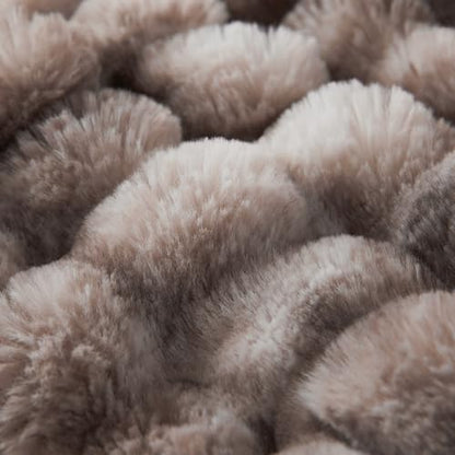 COOVA Soft Bubble Faux Fur Throw Blanket, 60"x80", Tie-dye Brown - color: Tie-dye Brown, size: 60“x80”