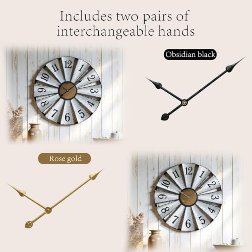 Vantic 24'' Windmill Large Wall Clock, Distressed Metal Clock - size: 24