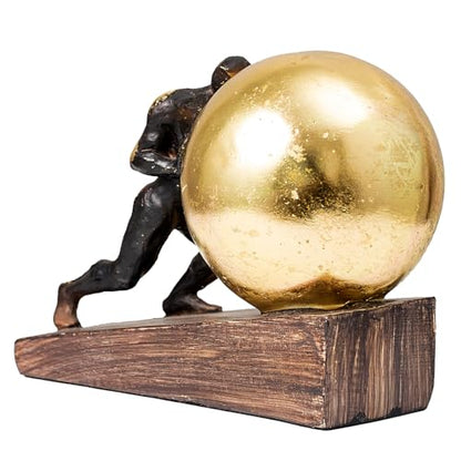 Lukitas Sisyphus Sculpture Statue Decor, Struggler Figurine, Resin L8.5'' - color: Push Ball