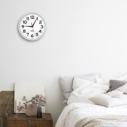HIPPIH 10 Inch Wall Clock, 2Pack Silent Non Ticking Battery Operated Clocks - color: Silver, size: 10 inches