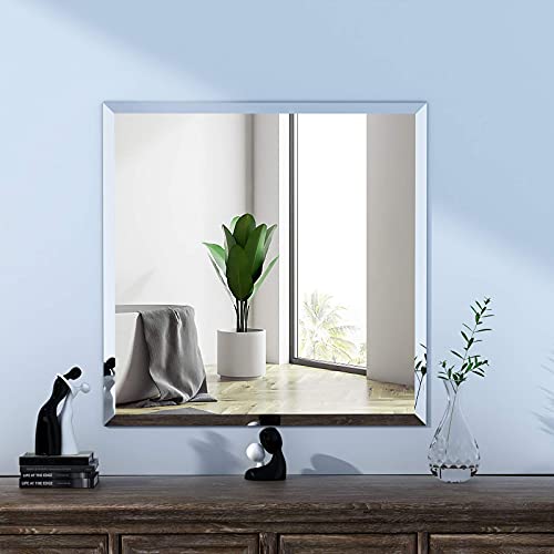 KOHROS 24x24 Frameless Square Bathroom Mirror - color: Rectangular, size: 24"L x 24"W