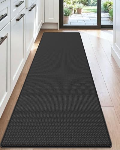 DEXI Kitchen Floor Mats Cushioned Anti Fatigue, 17x59 Standing Runner Rug - color: Black, size: 59"l X 17"w X 0.4"th