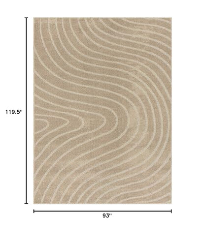 LUXE WEAVERS Modern Geometric Wave Beige 8x10 Area Rug - color: Beige, size: 8' x 10' (Rectangular)