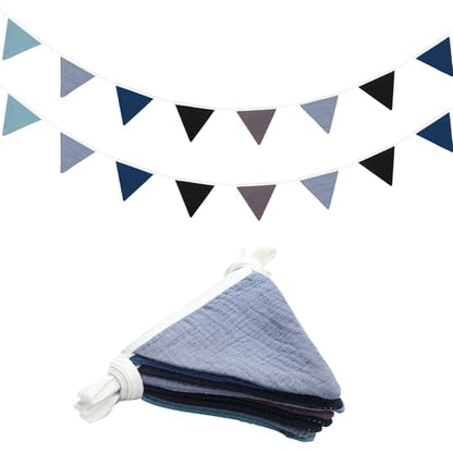 Oudain 2 Pcs Pennant Banner Flags Nursery Garland Triangle, Blue Color - color: Blue Color