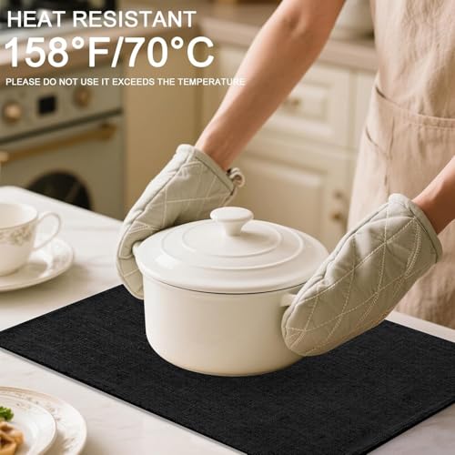 Homaxy Cloths Placemats for Dining Table Set of 4, 13" x 19", Black - color: Black, size: Placemats Set of 4