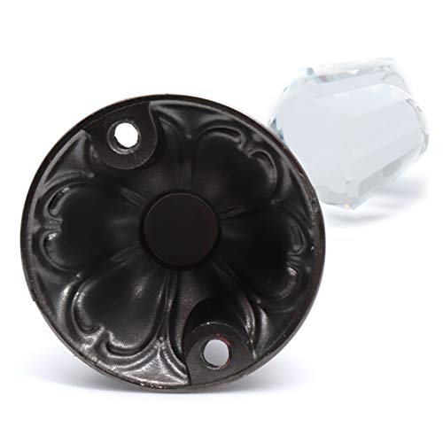 Xiaoyztan 2Pcs Red Bronze Crystal Rose Curtain Tiebacks Wall Hooks - color: Red Bronze
