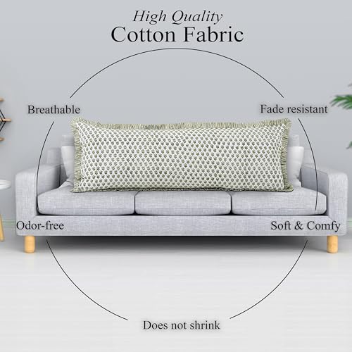 CPC Emerald Green Block Print Ruffle Sham Pillow Cover 20x54 Inch Pack of 1 - color: Emerald Green, size: 54" x 20" (Pack of 1)