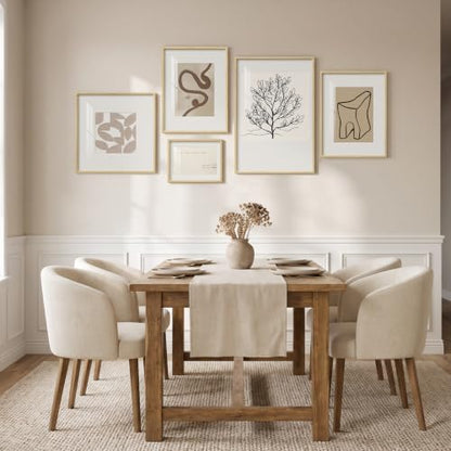 Large Framed Abstract Neutral Canvas Wall Art for Living Room, 5 Piece - color: Neutral, size: 8x10x1Pcs+12x16x2Pcs+16x16x1Pcs+16x24x1Pcs