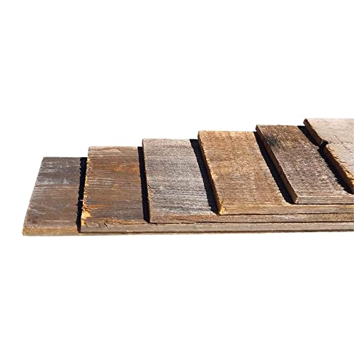 Rockin' Wood Real Wood Peel & Stick Rustic Reclaimed Naturally Weathered Barn Wood Accent Paneling Planks for Walls, 104 Square Feet - size: 104 Square Feet