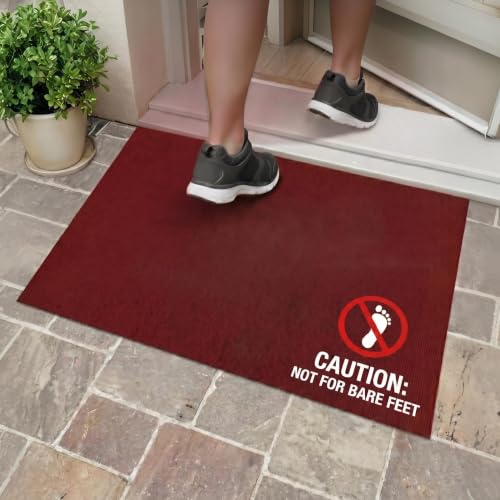 jxgzyy 850GSM Red Runner Rug with Scraper Pile, 3 x 16.5ft - color: Dark Red, size: 2'11" x 16'5" (Rectangular)