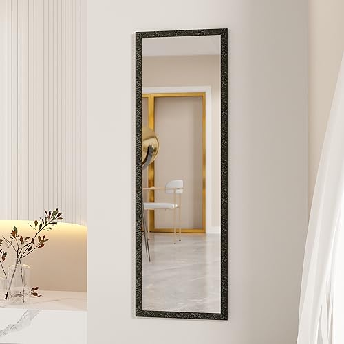 LFT HUIMEI2Y Door Mirror Full Length, Wall-Mounted Mirror Black 50" x14" - color: Black