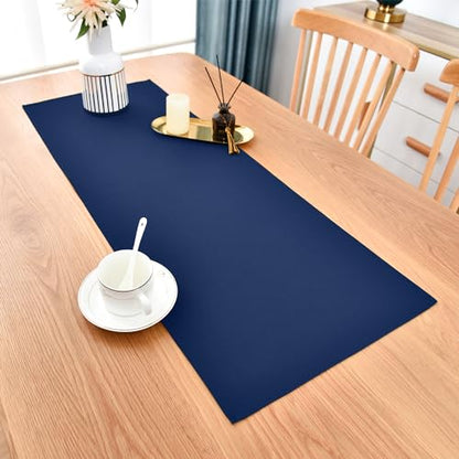 Farmhouse Navy Blue Table Runner Small Short Table Runners 36 Inches Coffee Table Runner for Dresser Living Room Bedroom Holiday Party Banquet 12X36 Inch - size: 12X36 Inch