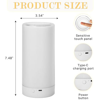 UNIFUN Night Light Touch Control RGB Rechargeable Bedside Lamp Dimmable - size: Taller Size1