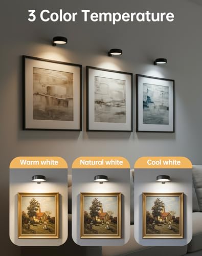 2 Pack Picture Lights for Wall, 2000mAh Rechargeable Poster Light - size: 2 Pack