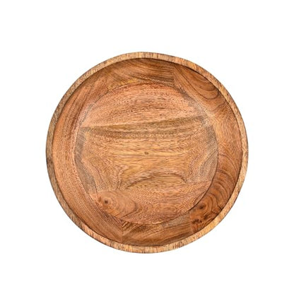 Kaizen Casa Decorative Bowl Pedestal Mango Wood Minimalist Centerpiece Bowl for Kitchen Counter, Entryway, – Raised Wooden Display Bowl – Housewarming & Wedding Gift (10" X 10'' X 4.75")