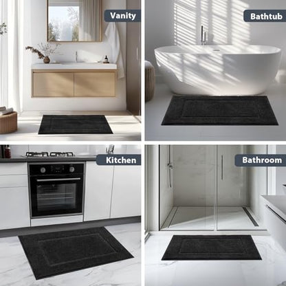 anllugs Bathroom Rugs U-Shaped, 20" x 24" Soft Bath Rugs, Black - color: Black, size: 20" X 24"